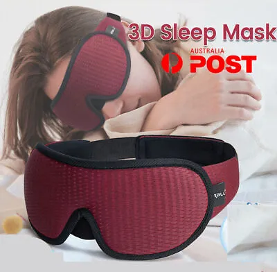 $14.50 • Buy 3D Sleep Eye Mask Travel Soft Memory Foam Padded Shade Cover Sleeping Blindfold