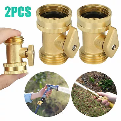 2pcs 3/4 Inch Heavy Duty Brass Garden Nozzle Solid Hose Connector Shut Off Valve • $8.99