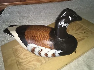 Vintage 16  Pacific Black Brant Hand Carved & Hand Painted Wood Goose Decoy • $49