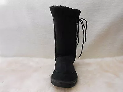 Ugg Boots Tall Synthetic Wool Lace UpYouth Size 5 Colour Black • $35