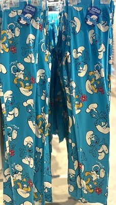 £17.99 • Buy Smurfs Cartoon Pyjama Leggings UK Sizes 6-24 XS-2XL