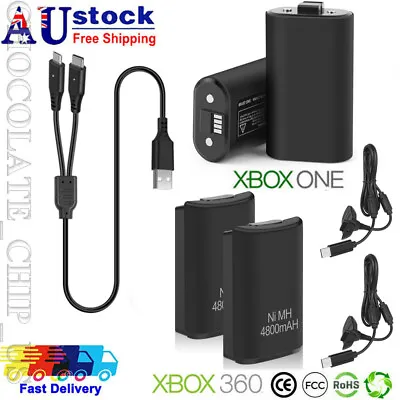 Rechargeable Battery Pack For Xbox One X S/ Xbox 360 Charge Kit & Charging Cable • $17.99