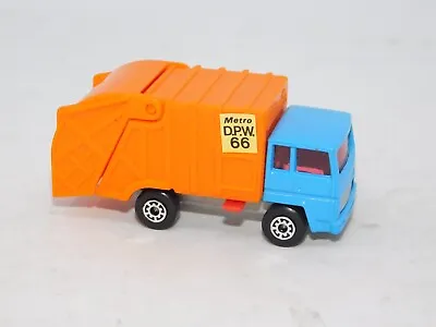 Lesney MATCHBOX Superfast #36 Refuse Truck Blue Cab Orange Dumper • $6.29