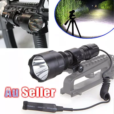 5000LM T6 LED Tactical Flashlight With Picatinny Rail Mount Pressure Switch • $20.99