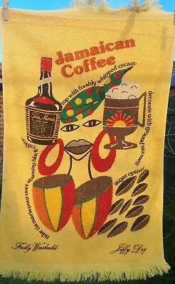 Vintage Tia Maria Jamaican Coffee Jiffy Dry Promotional Cotton Tea Towel • $14.95