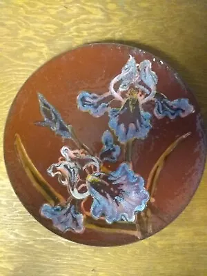 Vintage Enamel On Copper Art Dish Plate *Signed* • $39