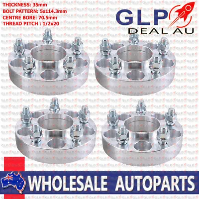 4Pcs Aluminum 5-Studs 5x114.3 Wheel Spacer 35mm For Ford Falcon BA BF XC XF AU • $139.99