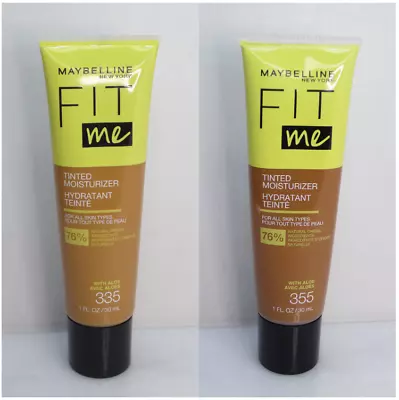 Maybelline Fit Me Tinted Moisturizer With Aloe 335 And 355  1 Oz Nwob Lot Of 2 • $16