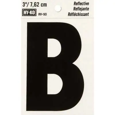 Hy-Ko Vinyl 3 In. Reflective Adhesive Letter B RV-50B Pack Of 10 Hy-Ko RV-50B • $12.27