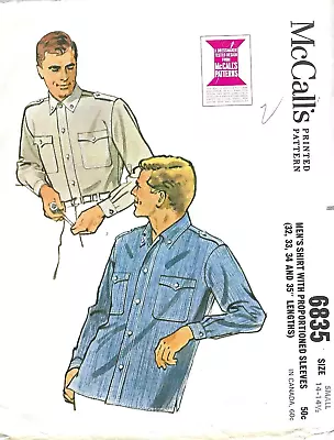 Vintage Men's Western Style Shirt 1960's Sewing Pattern UNCUT Size Chest 34-36 • $11.95