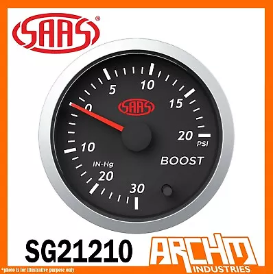 SAAS Boost Gauge Streetline Series Turbo Black Dial STI XR6T Evo S15 SG21210 • $67