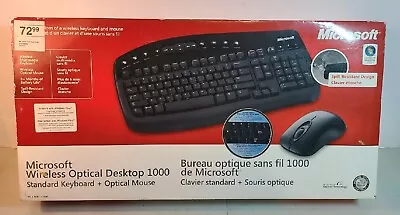 Wireless Keyboard And Optical Mouse Microsoft Desktop 1000 • $10.97