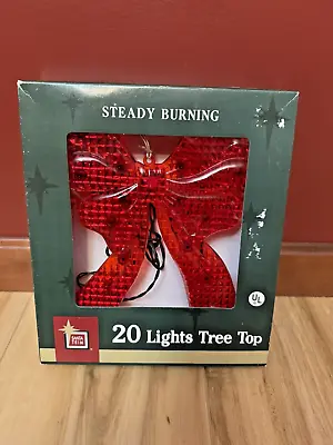 Vintage 20 Light Tree Top Red Bow ~ Steady Burning • $24.99