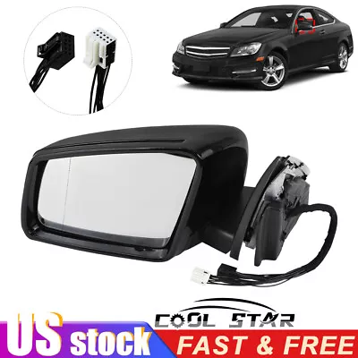 Black Driver Left Side Mirror For Mercedes 2010-2014 C250 C300 C350 2048103176 • $91.75