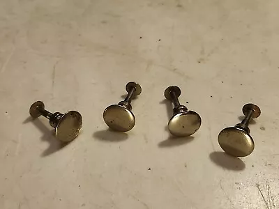 Antique 4 Victor Victrola Nickel Plated Cabinet Knobs W Original Screws Matching • $80