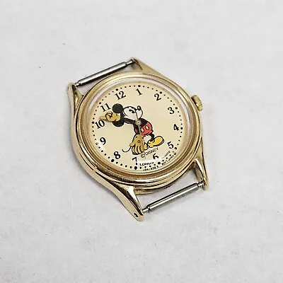 Lorus Mickey Mouse Watch Womens Gold Color 26 Mm Case Vintage Classic Quartz • $9.99