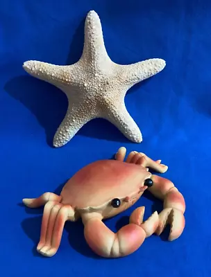 Resin Crab & Star Fish Nautical Bathroom Home Decor Good Size • £15