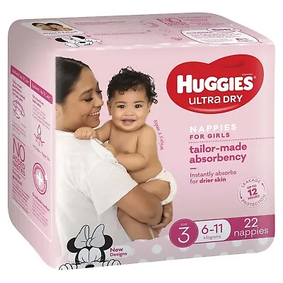 $17.99 • Buy Huggies Ultra Dry Convenience Crawler Girl Nappies - Size 3