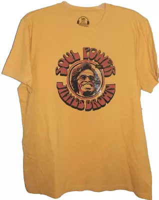 New Mens 2XL James Brown Soul Power T-Shirt 100% Cotton Lee Yellow • $6