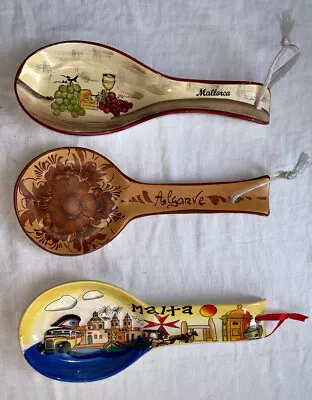 3 Spoon Rests/ Hanging Ornaments- Mallorca; Malta; Algarve ( Each 26 Cms Long) • £16