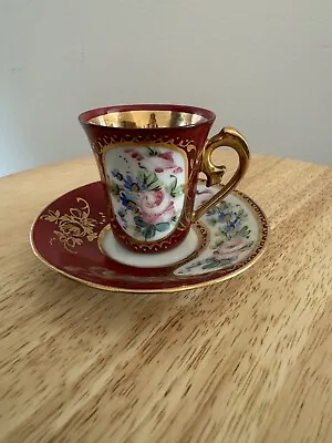 Vintage Limoges Demitasse Cup And Saucer Hand Painted Gold • $45