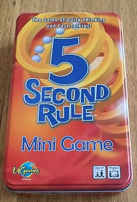 5 SECOND RULE - GAME - Mini Travel Version - Complete In Tin Case / Ex Condition • $6.99