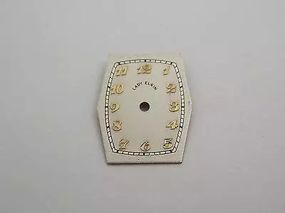 Lord Elgin Pearl Watch Dial Vintage 14.68mm By 12.23mm Gold Numeral Markers NOS • $29