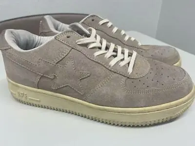 A BATHING APE Bapesta Sneaker Shoes Low Beige US9 Used From Japan • $515.96