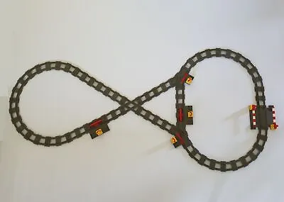 $73.65 • Buy Lego® Duplo TRAIN Tracks DARK-GREY Track Straight Curved Straight Switch Points 