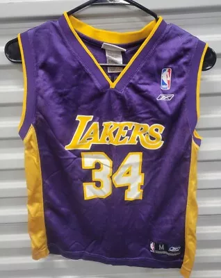 Shaquille O'Neal Los Angeles Lakers Reebok Youth Jersey Size M 10-12 Purple • $25