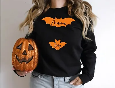 Happy Halloween Pumpkin Tee Witch Unisex Sweatshirt  Mama Baby • £14.69