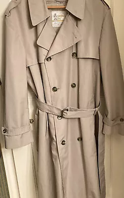 Vintage Men's London Fog Trench Overcoat Sz 44L Double Breasted • $63.63