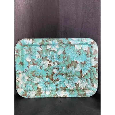 Vintage Metal Lap Tray Green Serving Retro Mid-Century Breakfast In Bed 1970s Fl • $20