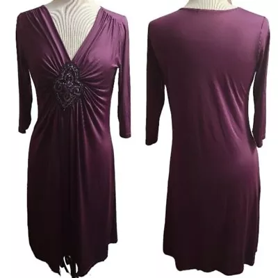 Maternal America Small Maternity Purple Knee Length Stretch Event Dress • $30