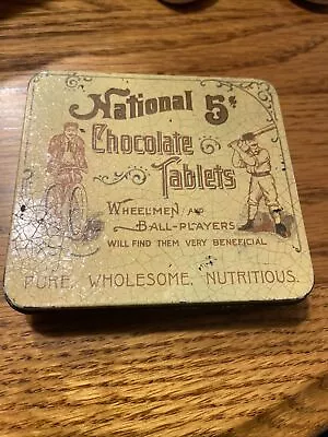 Vintage Tin National 5 Cent Chocolate Tablets Hershey Food Corp Made In England • $10