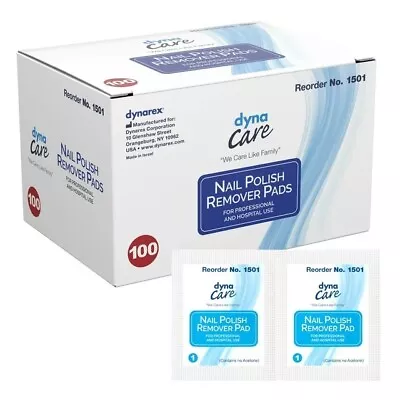 Dynarex Nail Polish Remover Pads 100 Per Box # 1501 • $15.20