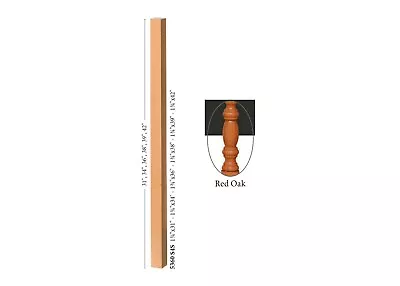5360 Baluster Red Oak/Poplar Pre-finished White Rail Spindles 1.75 X1.75  36-42  • £12.64