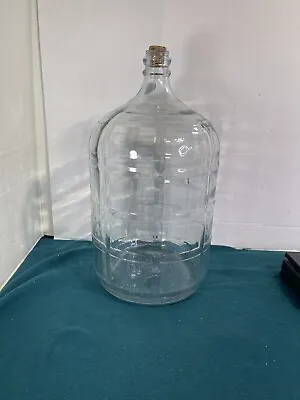 Vintage Clear Glass Great Bear Water Bottle Crisa Embossed Checkered 5 Gallon • $35.70