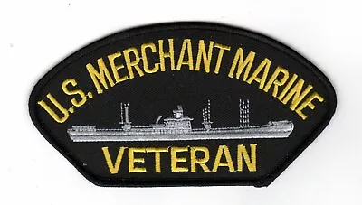 Merchant Marine Veteran Black HC Hat Patch • $10.95