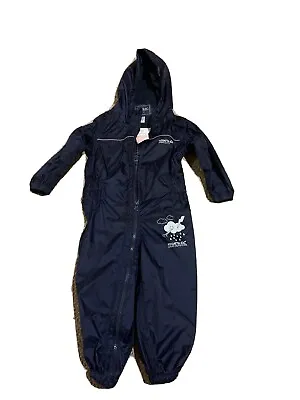 Boys Girls Unisex Childrens Waterproof Puddlesuit Rain All In One Set Zip Up • £4.50