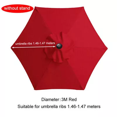 2m 2.7m 3m Replacement Fabric Garden Parasol Canopy Cover For 6/8 Arm Umbrella~ • £20.34