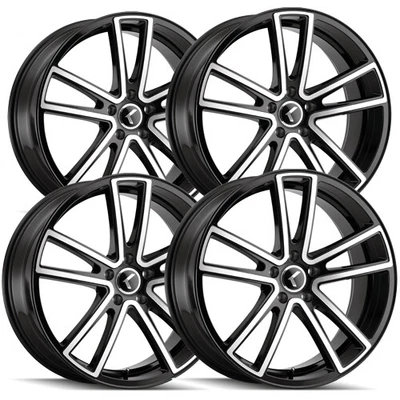 $687.96 • Buy (Set-4) Kraze KR190 Lusso 17x8 5x112 +38mm Black/Machined Wheels Rims 17  Inch