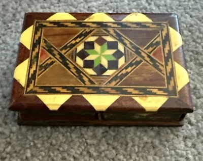 Vintage Indian Wooden Treen Sadeli Ware Matchbox Holder / Box • £10