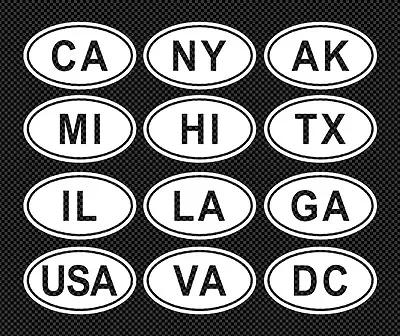 USA 50 States Oval Style Vinyl Sticker Decal  • $2.99