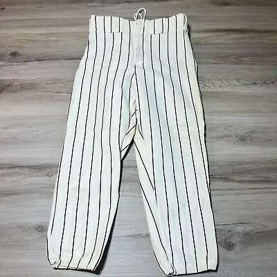 Vintage Baseball Pants Mens Medium White Black Striped Pockets Made In USA 90s • $18.88