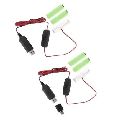 Switch Type C USB To 4.5V LR6/AM3/AA Battery Eliminator Dummy Battery Power Cord • $8.46