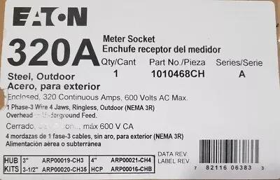 Eaton 320A 1 Phase-3wire 4 Jaws Nema3R Meter Socket 1010468CH Brand New In Box • $500