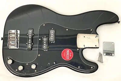 TINY CRACK!  Fender Squier PJ P BASS LOADED BODY Charcoal Frost Metallic Guitar • $218.99