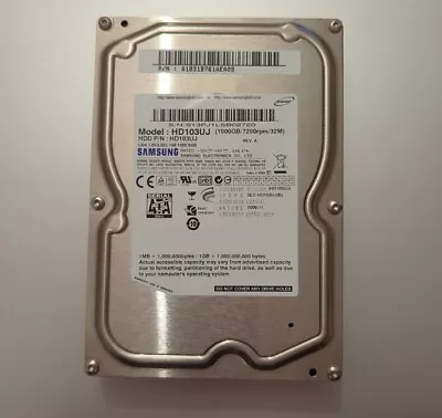 Samsung SpinPoint F1 HD103UJ 1TB (1000GB) 3.5  Desktop Hard Drive SATA HDD  • £12