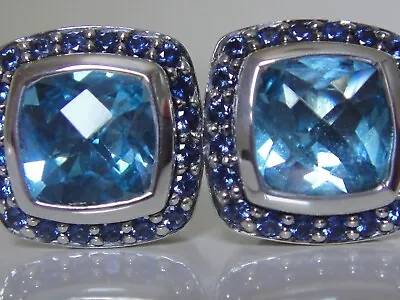 $1200. David Yurmanss Albion Blue Topaz Sapphire Earrings • $799.99